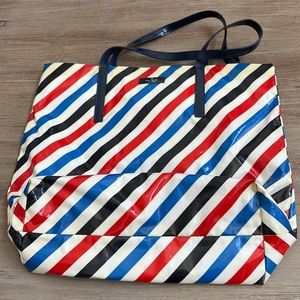 Kate Spade Red, white and blue striped tote